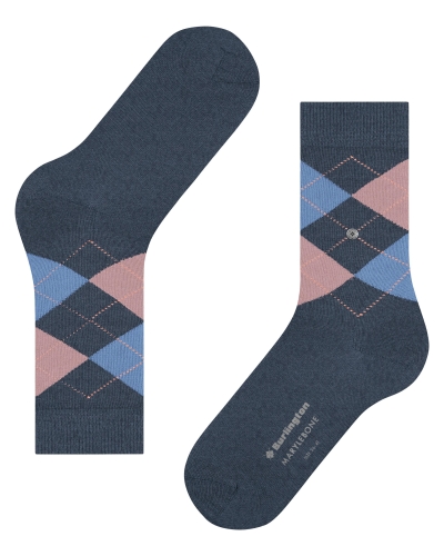Burlington Marylebone dames sokken dark blue melange