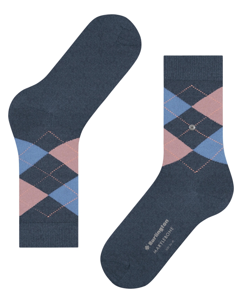 Burlington Marylebone dames sokken dark blue melange