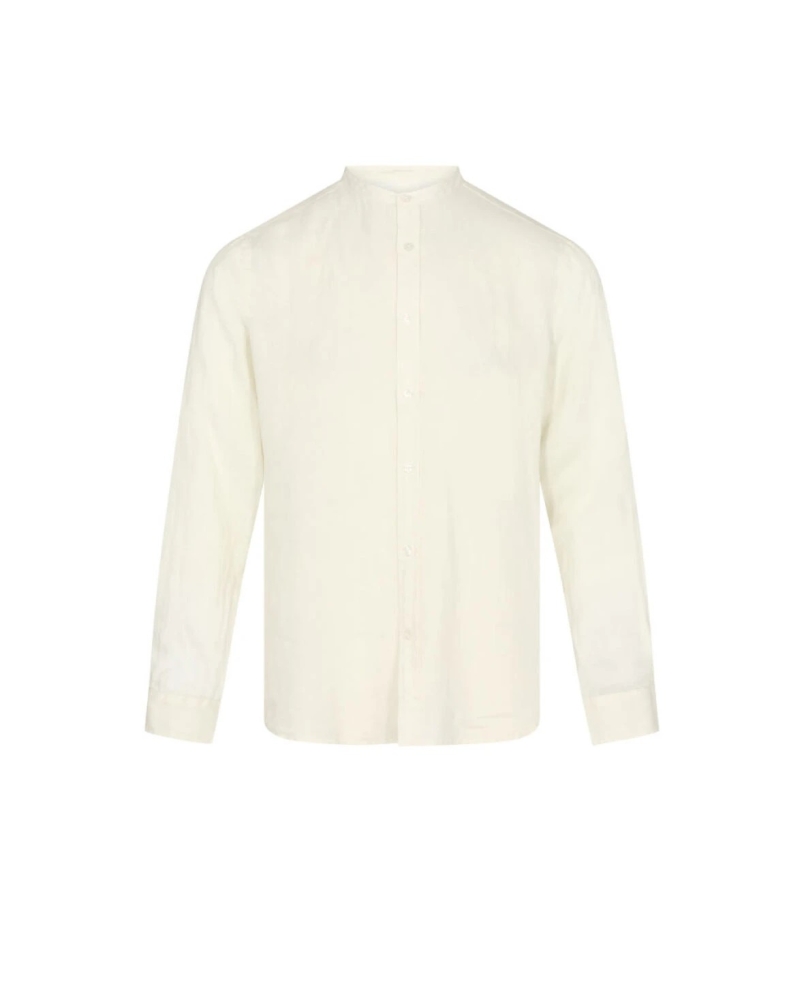 Mos mosh Gallery Theo linen stand shirt ecru