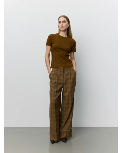 Sofie Schnoor Rosana checked trousers maple brown check