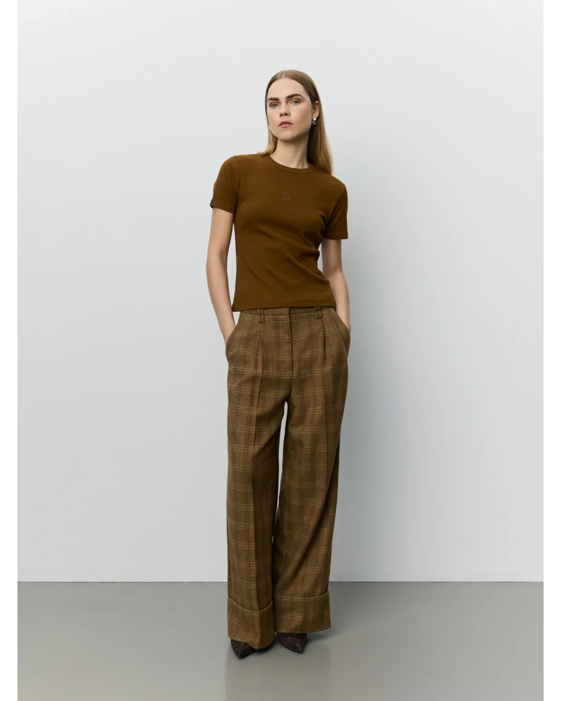 Sofie Schnoor Rosana checked trousers maple brown check