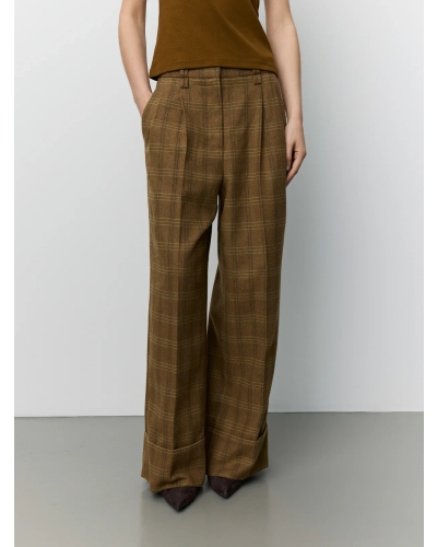 Sofie Schnoor Rosana checked trousers maple brown check