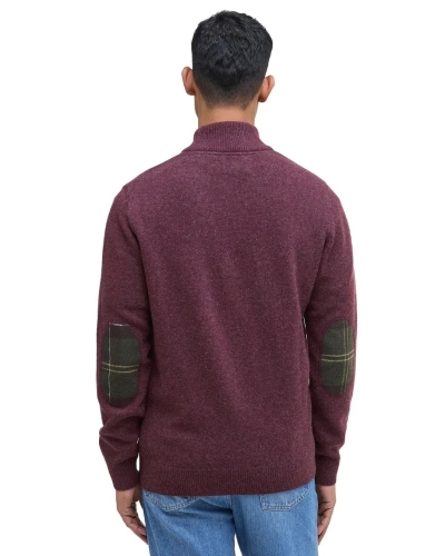 Barbour Holden half zip knitted jumper ruby marl