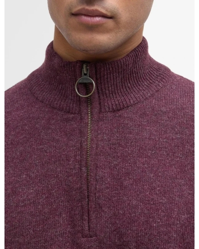 Barbour Holden half zip knitted jumper ruby marl