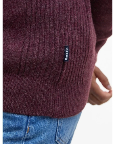 Barbour Holden half zip knitted jumper ruby marl