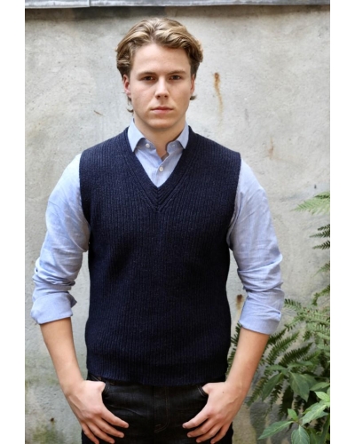 Fisherman out of Ireland Lambswool knitted slipover dark indigo