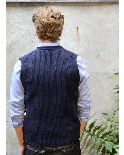 Fisherman out of Ireland Lambswool knitted slipover dark indigo