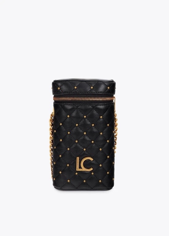 Lola Casademunt Quilted Leather phone pouch mini Studs black