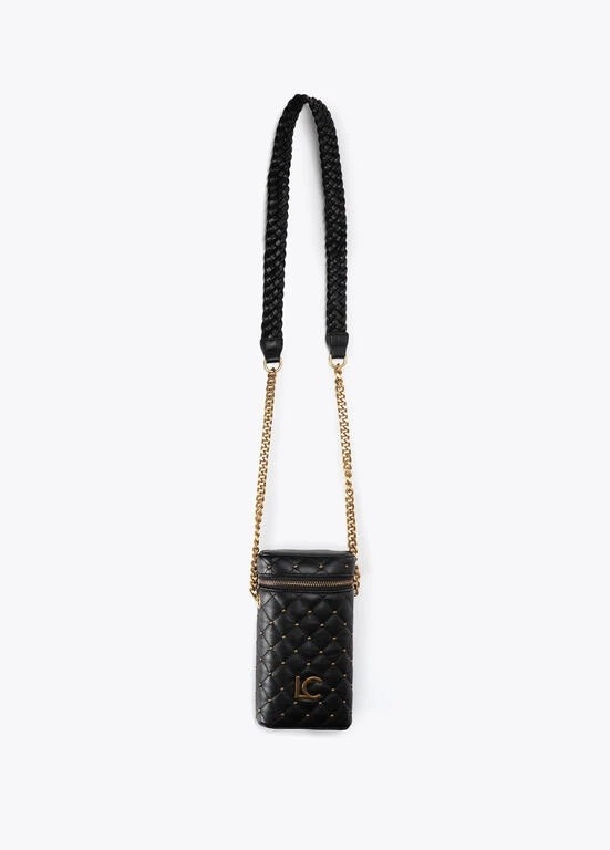 Lola Casademunt Quilted Leather phone pouch mini Studs black