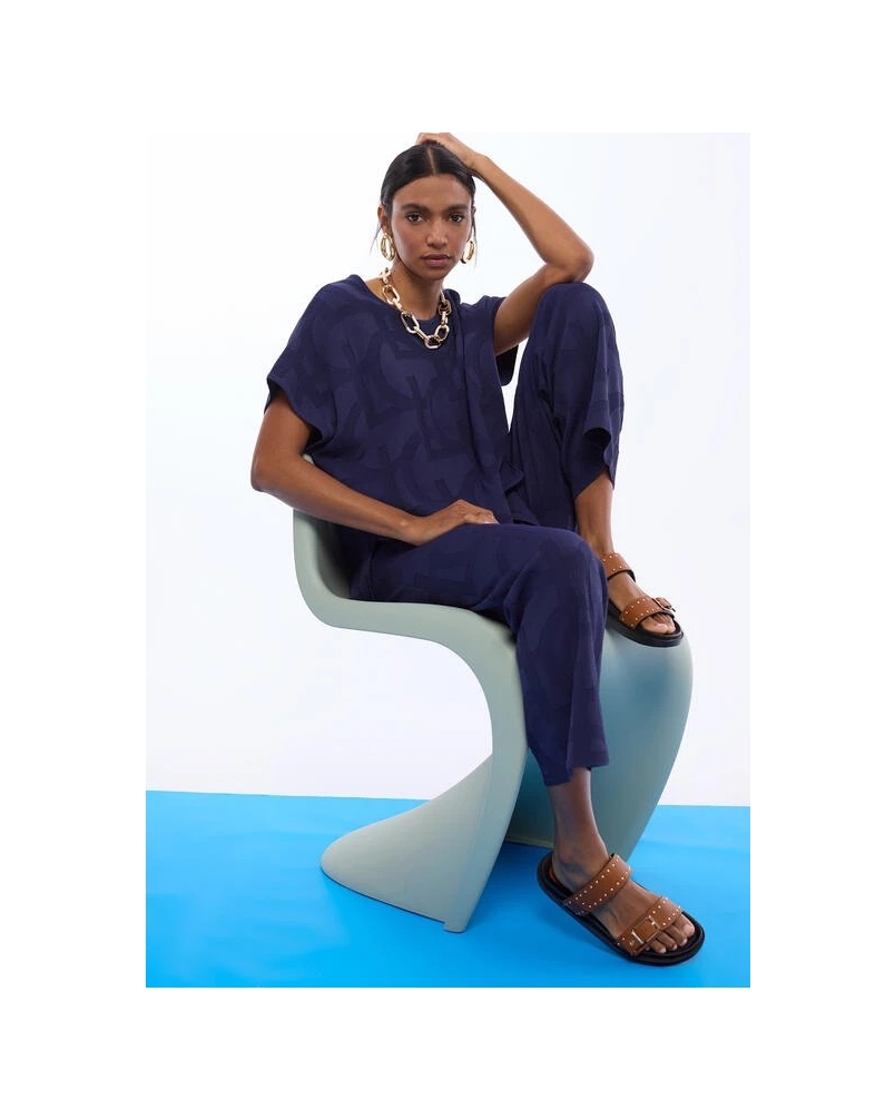 Lola Casademunt Jaquard top navy navy