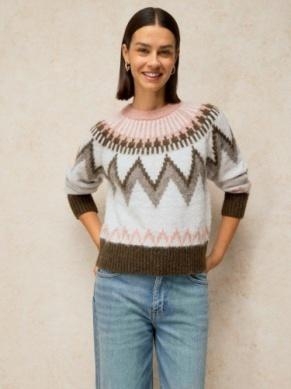 White Stuff Blurred fairsile jumper natural multi