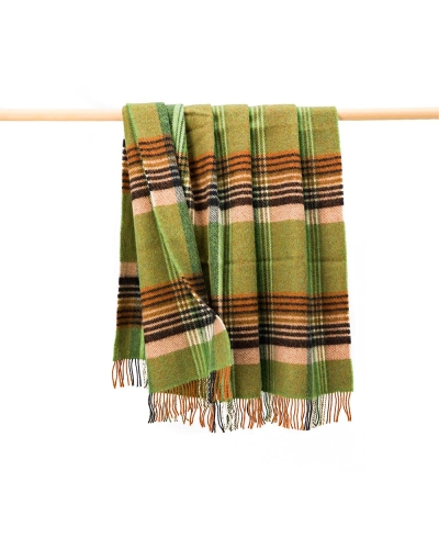 John Hanly Large Irish picnic blanket green orange charcoal cream