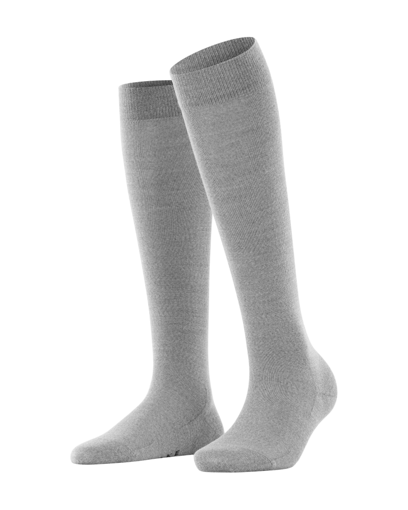 Falke Softmerino dames kniekousen light grey melange-