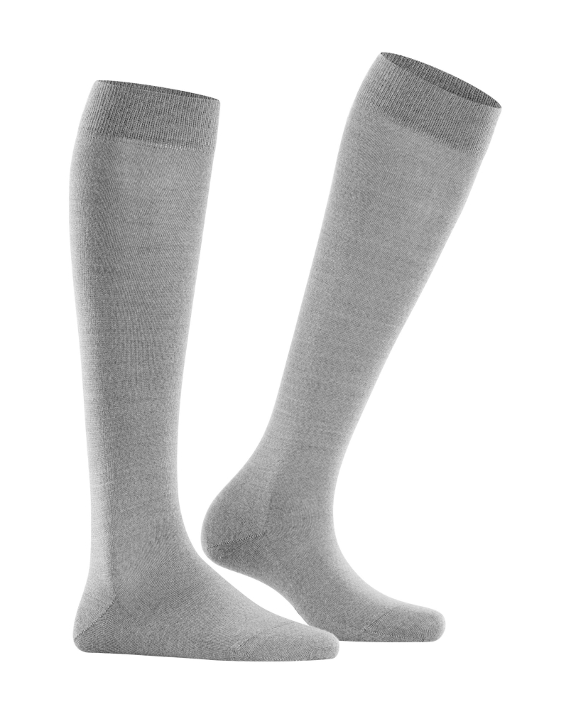 Falke Softmerino dames kniekousen light grey melange-