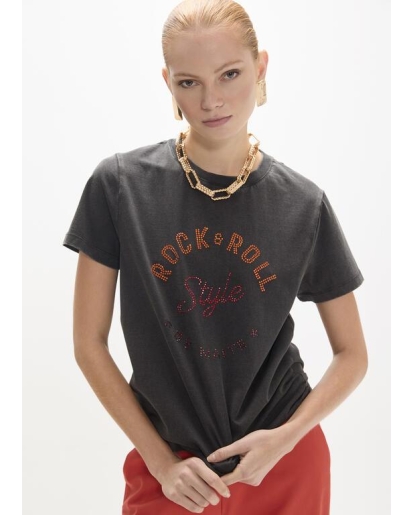 LOLA CASADEMUNT Lola Casademunt T-shirt rock and roll with strass