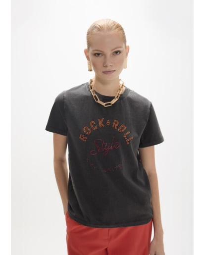 LOLA CASADEMUNT Lola Casademunt T-shirt rock and roll with strass
