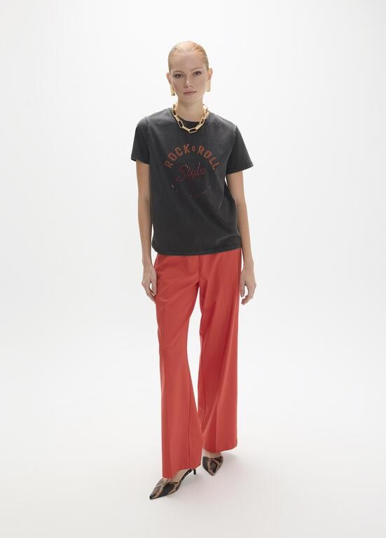 Lola Casademunt T-shirt rock and roll with strass black