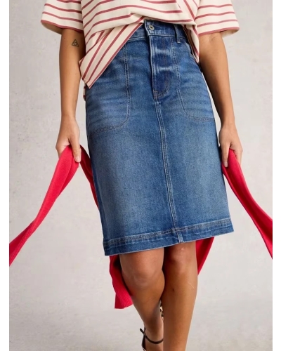 White Stuff Tia denim skirt nat white