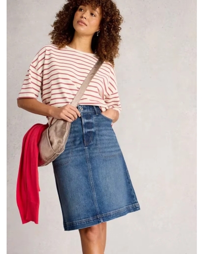 White Stuff Tia denim skirt nat white