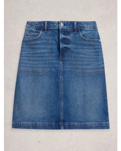 White Stuff Tia denim skirt nat white