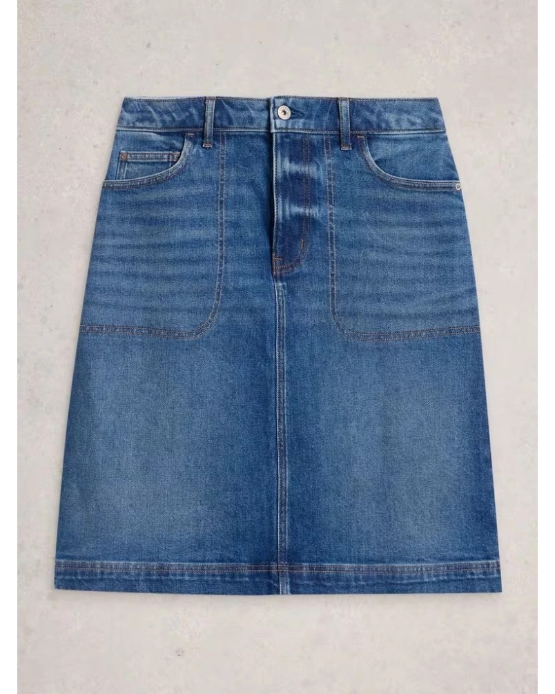 White Stuff Tia denim skirt nat white