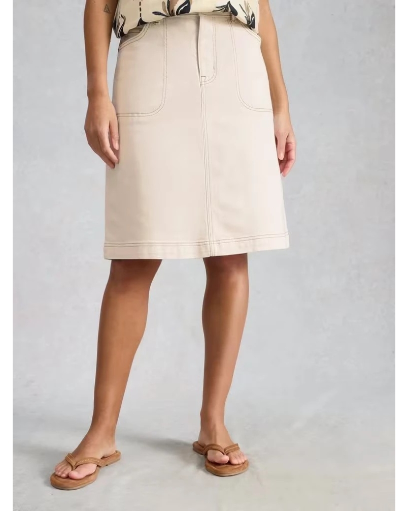 White Stuff Tia denim skirt nat white