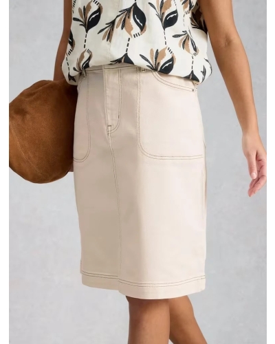 White Stuff Tia denim skirt nat white