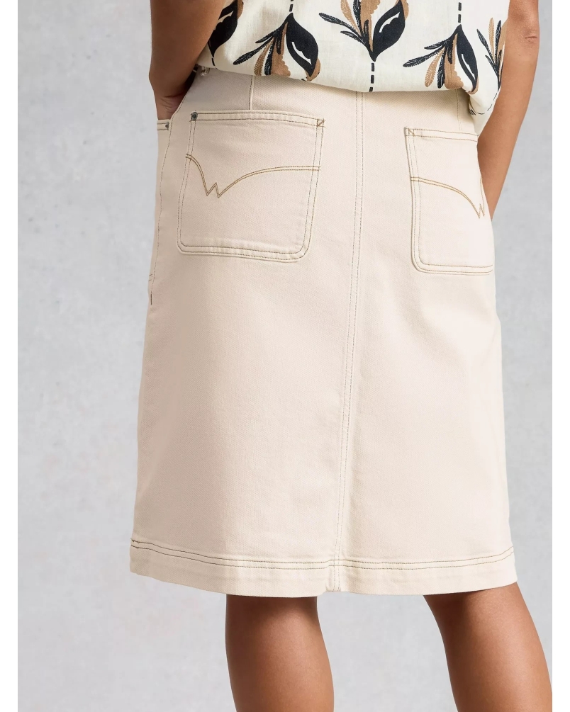 White Stuff Tia denim skirt nat white