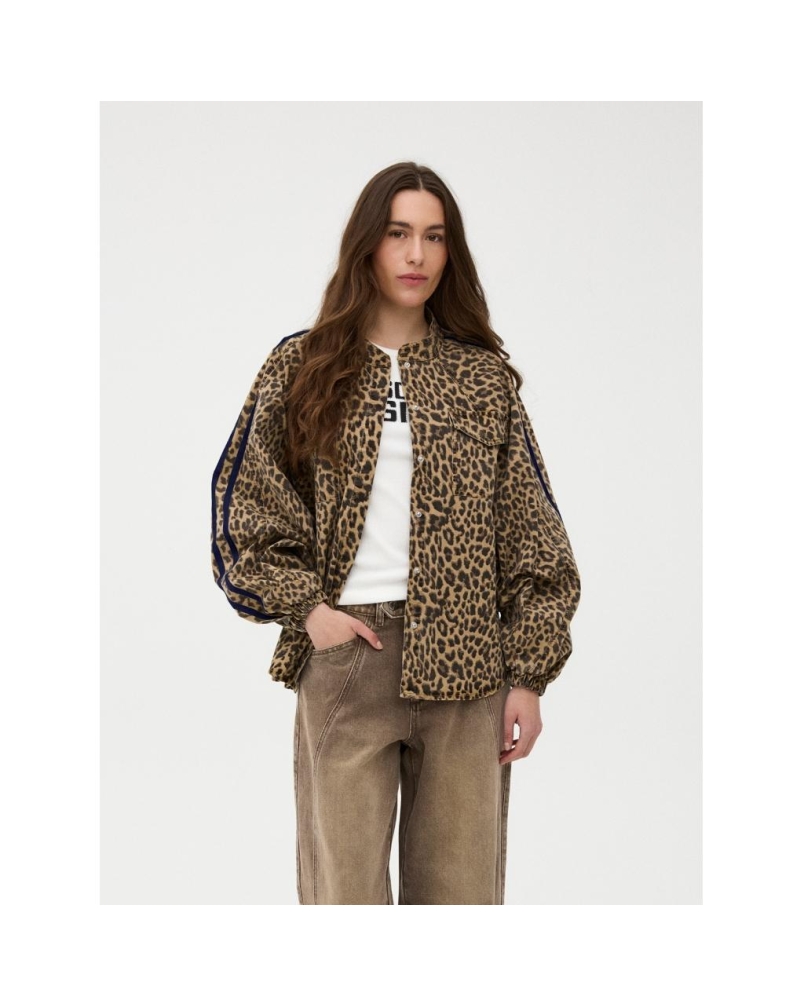 Basma Jull jacket shirt leopard print/cream stripe