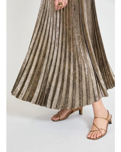 Lola Casademunt Gold pleated halter dress gold