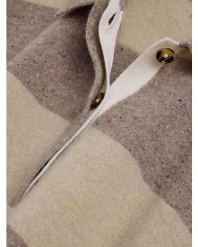 White Stuff Cashmere polo jumper nat mlt