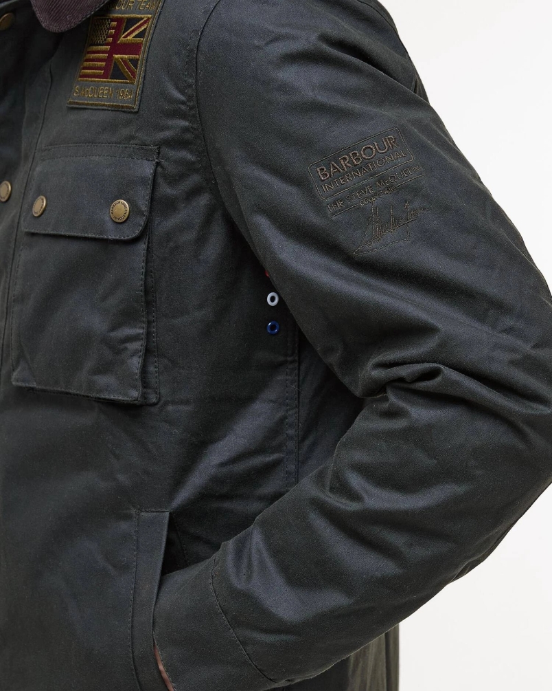 Barbour International Workers waxed jacket sage