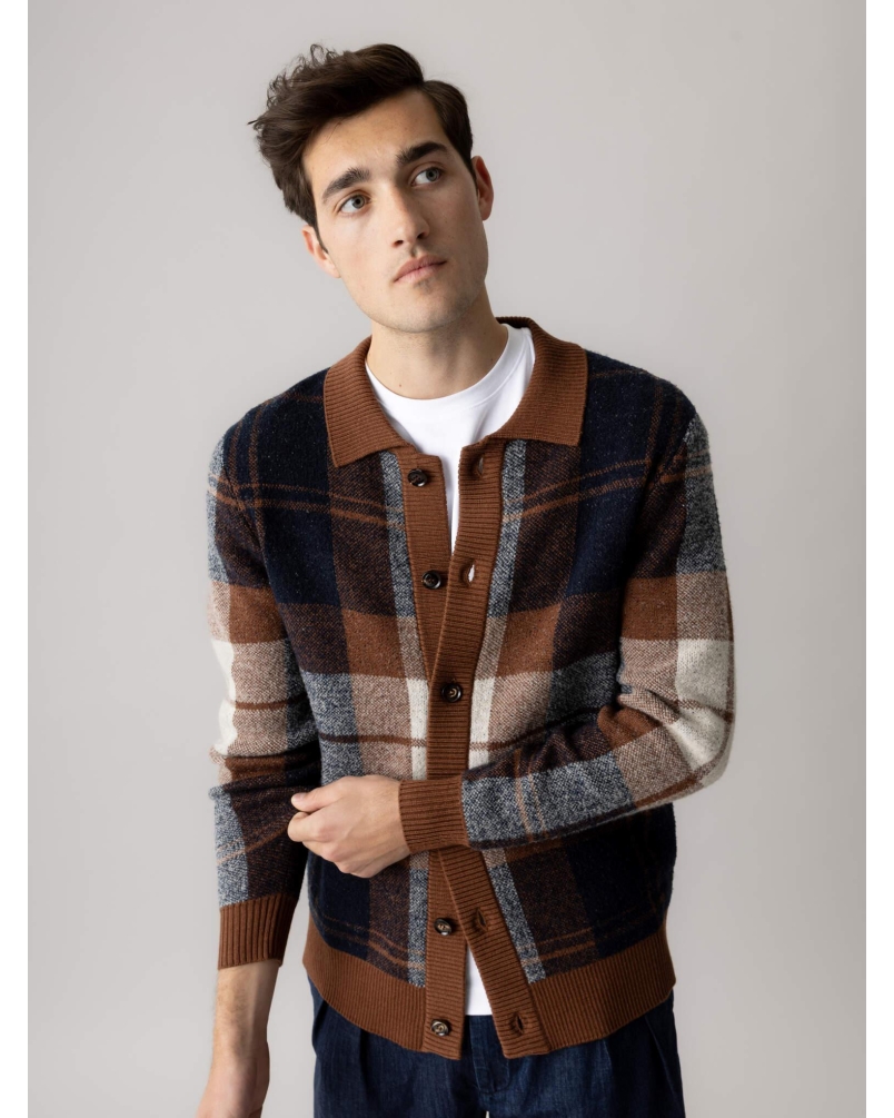 Mos Mosh Gallery Wando cardigan knit cocoa brown
