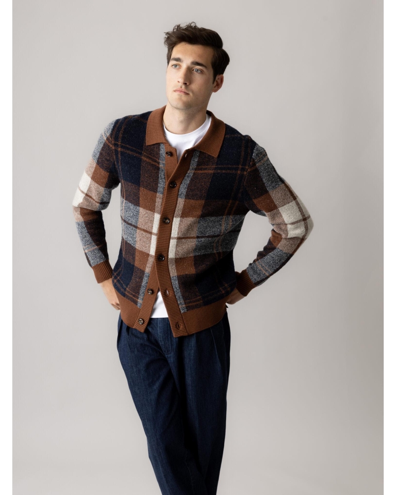 Mos Mosh Gallery Wando cardigan knit cocoa brown