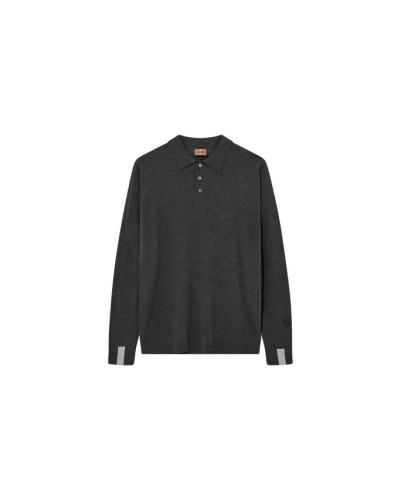 ADAM SOFT POLO KNIT charcoal melange