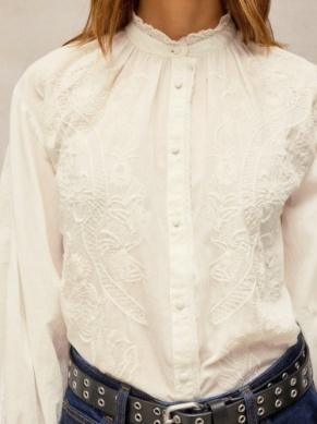White Stuff Lily embroidered top pale ivory