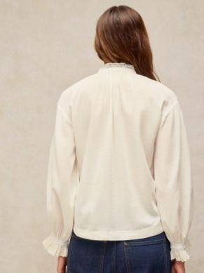 White Stuff Lily embroidered top pale ivory