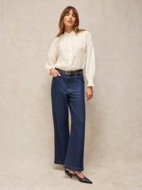 White Stuff Lily embroidered top pale ivory