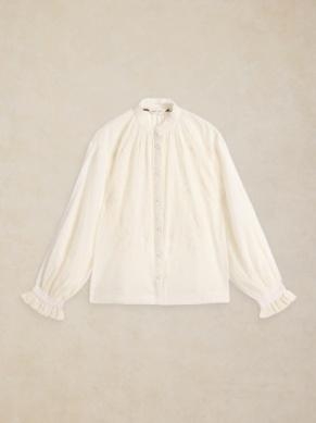 White Stuff Lily embroidered top pale ivory