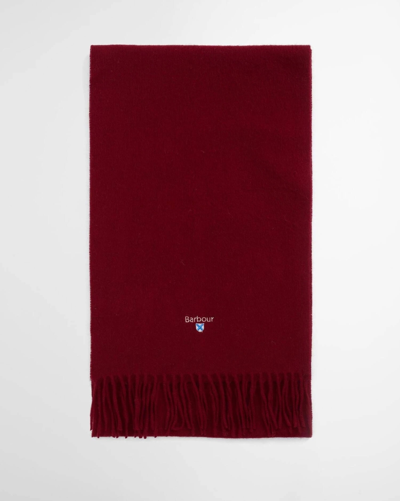 Barbour Plain lambswool scarf re91 biking red