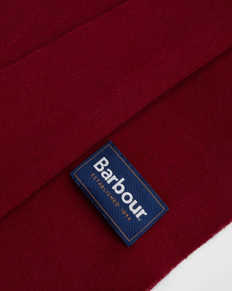 Barbour Plain lambswool scarf re91 biking red