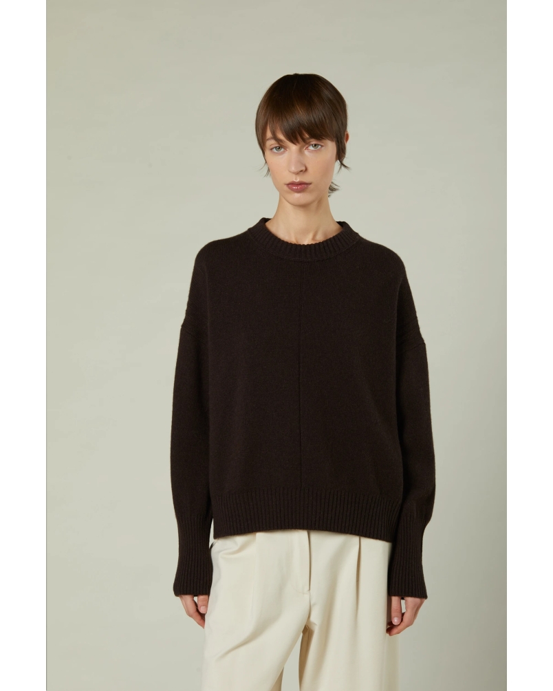 Daniele Fiesoli Crewneck Knit Jumper dark brown