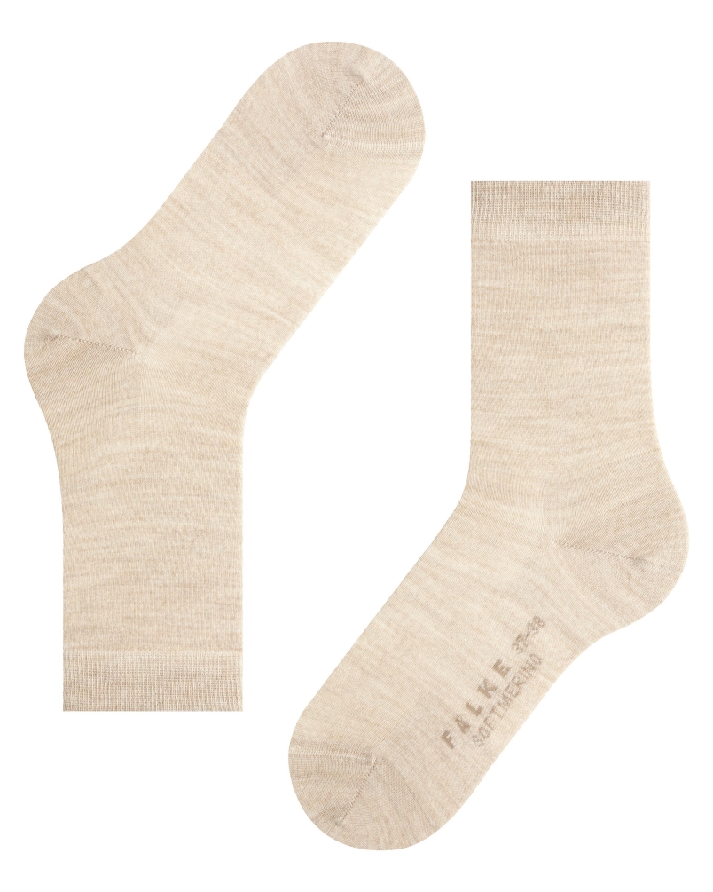 Falke Softmerino dames sokken beige melange-