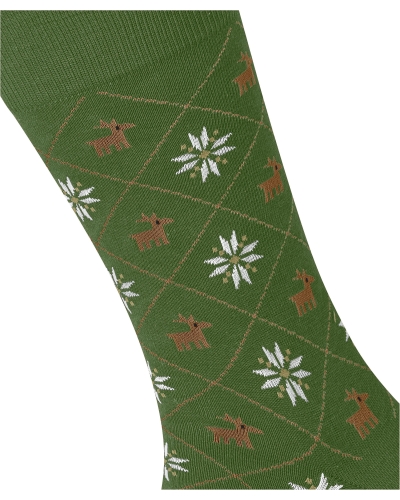 Burglinton Reindeer heren sokken fir green