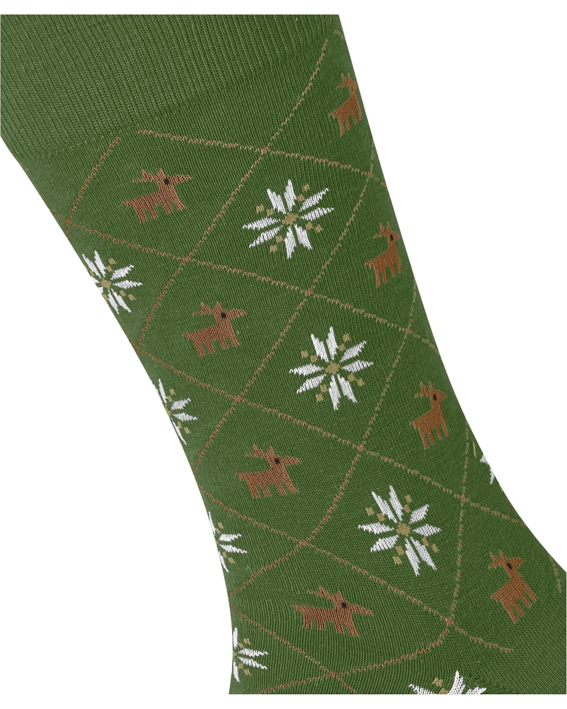 Burglinton Reindeer heren sokken fir green