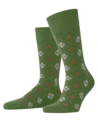 Burglinton Reindeer heren sokken fir green