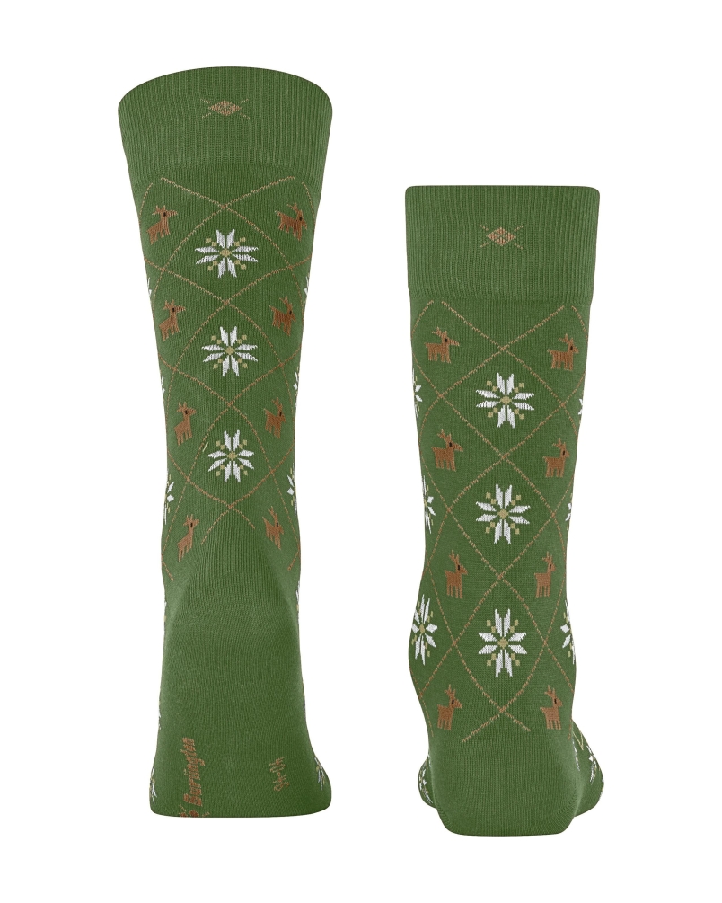 Burglinton Reindeer heren sokken fir green
