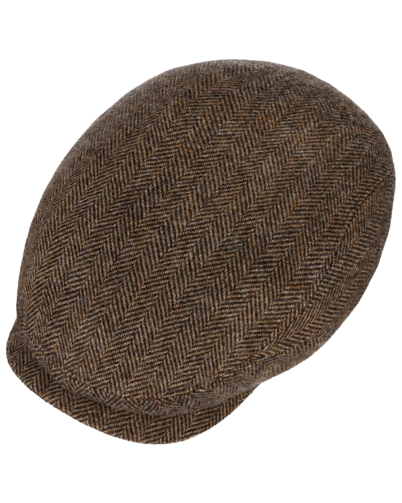 Stetson Driver cap wool herringbone brown-melange