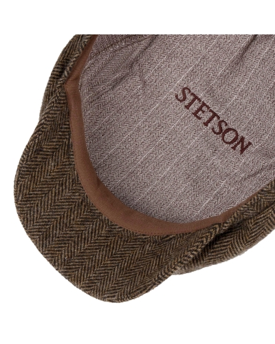 Stetson Driver cap wool herringbone brown-melange