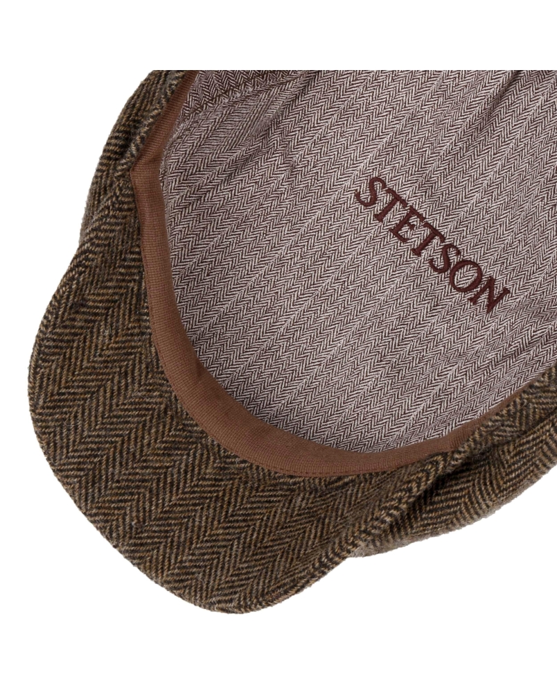 Stetson Driver cap wool herringbone brown-melange